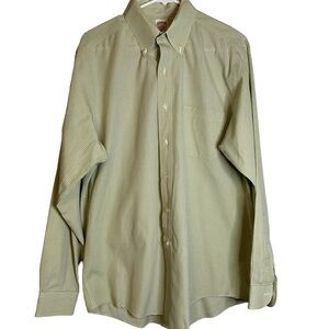Brooks Brothers Green White Gingham Plaid Button Down Shirt Size 15.5 - 5 Cotton